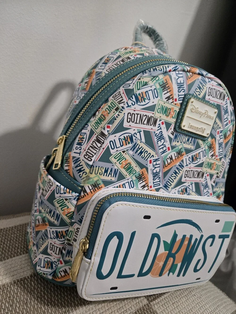 Disney Parks Old Key West License Plate Loungefly Backpack NWT